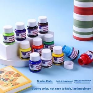 Pintura de tela 6 colores 25ml Lienzo no tóxico Póster de vidrio Juego de pintura de color <span class=keywords><strong>para</strong></span> estudiantes Niños - Product Image 3