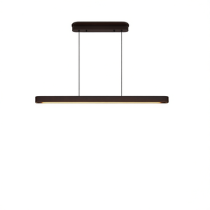<b>LED</b> Pendant Light 39 Inch Walnut Wood Finish Adjustable Rectangular Design for Dining Room Living Room Modern Indoor Lighting - Product Image 1