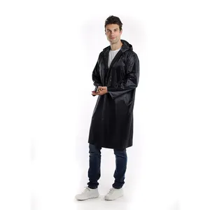 Poncho de poliéster de alta calidad para hombre con revestimiento de PVC, chubasquero a prueba de viento y lluvia para senderismo, chaqueta impermeable larga