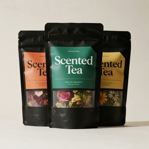 Bolsas de Embalaje de Alimentos con Cierre Hermético, Personalizadas, de Aluminio Mate, Reutilizables, Aptas para Alimentos, para Té de Flores - Product Image 1