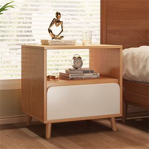 Wooden bedside table, simple bedroom bedside storage <b>cabinet</b>, easy home use bedside shelf, <b>small</b> apartment storage <b>cabinet</b> - Product Image 4