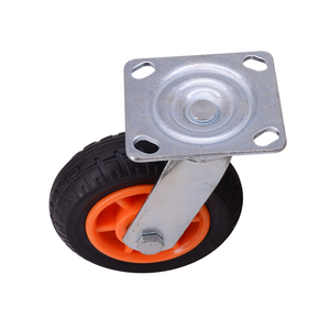 Wholesale 150mm 6 Inch Solid Wheels Trolley Plate Swivel Rubber Caster Wheel for Hand Trolley <strong>Carts</strong> - Product Image 2