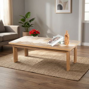 Ardena Furniture Natural Color Modern Solid Wood <b>Coffee</b> <b>Table</b> Expertly Crafted Enhance Your Home Warmth Living Room - Product Image 2