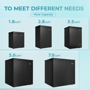 EUHOMY-Mini congélateur <span class=keywords><strong>coffre</strong></span> silencieux avec porte supérieure, 1.8 pieds cubes, <span class=keywords><strong>petit</strong></span> congélateur, thermostat réglable - Product Image 4