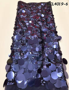 Diseño Novedoso, Ecológico, Sexy, Proveedor de Confianza, Tela de Malla con Encaje Festoneado, Lentejuelas Africanas de Nigeria, 5 Yardas, Alta Calidad, 100% - Product Image 5