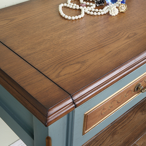 <span class=keywords><strong>Commode</strong></span> de couleur <span class=keywords><strong>bleu</strong></span> marine avec miroir de maquillage, nouvelle collection 2021 - Product Image 4