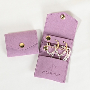 Packsecret Luxury 1.4mm Microfiber Mini Travel Roll Custom Logo Foldable Portable Jewelry Pouch for Organizing <b>Gift</b> Packaging - Product Image 1