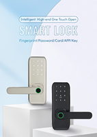 Serrure de porte extérieure intelligente à code numérique et empreinte digitale pour hôtel, en acier et bois, avec application Tuya, prix usine