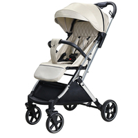 Poussette double pour bébé, luxe, en lin, réglable, pour nouveau-né, légère, pliable d'une seule main, roues amortissantes