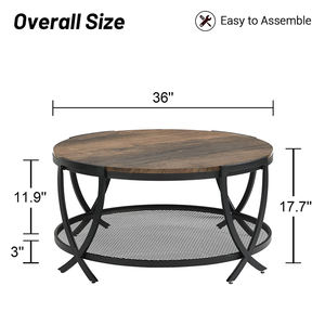 Tavolino e tavolino da salotto moderni in stile <span class=keywords><strong>barocco</strong></span> doppio tondo in rete metallica - Product Image 2