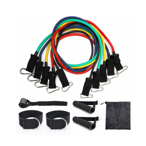 Ensemble de 11 bandes de résistance élastiques pour entraînement de <span class=keywords><strong>musculation</strong></span>, 5 niveaux, avec poignées, pour usage domestique, en latex - Product Image 2