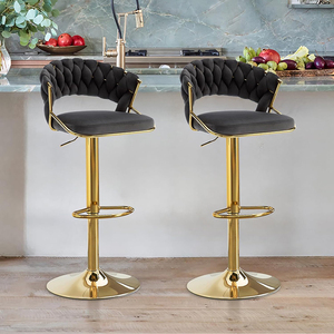 Taburetes <span class=keywords><strong>de</strong></span> <span class=keywords><strong>bar</strong></span> giratorios <span class=keywords><strong>de</strong></span> terciopelo, ajustables en altura con respaldo para cocina, comedor, isla o <span class=keywords><strong>bar</strong></span>. - Product Image 2