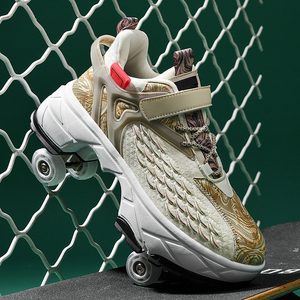 Nouveaux patins à roulettes déformables 2-en-1 pour sports de plein air avec <span class=keywords><strong>4</strong></span> <span class=keywords><strong>roues</strong></span> rétractables pour adultes et adolescents - Product Image 5