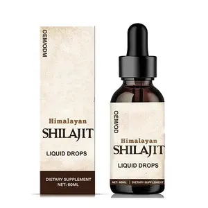 Oem Potentie Natuurlijke Organische Pure Himalayan Organische Shilajit Hars Vloeibare Druppels Olie Met Sporenmineralen & Fulvinezuur Voor Energie