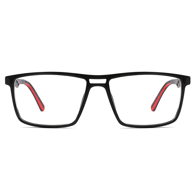 Fashionable TR 90 Square Full-Rim Glasses with PC Lenses 180 Degree Optical Frame for Men Myopia Reading 5 Colors