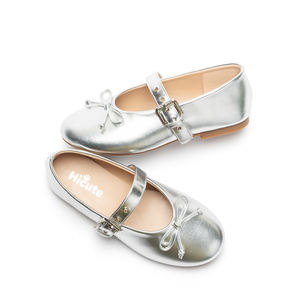 أحذية ماري جين معدنية ذهبية للفتيات من هايكيوت - أحذية أميرات للأطفال للحفلات والمدرسة مع فيونكة وإبزيم ونعل ناعم - Product Image 3