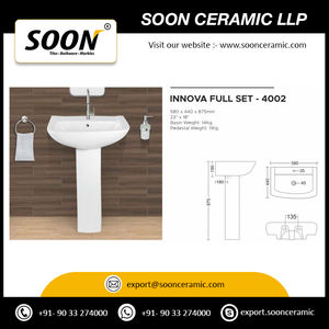 Lavabo de pedestal completo de artículos sanitarios de nueva colección para aplicaciones de hotel y oficina en casa - Product Image 5