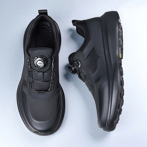 Chaussures <span class=keywords><strong>de</strong></span> course pour hommes, entièrement noires, avec système <span class=keywords><strong>de</strong></span> laçage à boucle rotative, baskets athlétiques, chaussures <span class=keywords><strong>de</strong></span> marche légères, chaussures <span class=keywords><strong>de</strong></span> sport amortissantes - Product Image 6