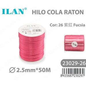 Cordoncino Fucsia Ilan Hilo Cola Raton 2.5mm 50m per Lavori Artigianali - Product Image 1