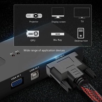 Cable Coaxial DVI Macho Chapado en Oro de Alta Velocidad con Par Trenzado, Cubierta de PVC y Blindaje Trenzado para Monitor y Proyector