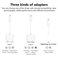 Adaptateur de prise casque audio 8 broches vers 3,5 mm pour transfert de données et charge