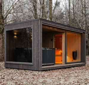 <span class=keywords><strong>Sauna</strong></span> Eléctrica Moderna para Exteriores, Bañera de Inmersión en Frío, Calefacción de <span class=keywords><strong>Madera</strong></span>, Construcción Sólida de Cedro Rojo para Uso Comercial - Product Image 3