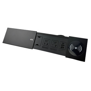 Sliding Recessed <b>Socket</b> Wireless Charging Island Desktop Side Sliding <b>With</b> Cable Hole Five Hole Panel Hidden <b>USB</b> Power Strip - Product Image 1