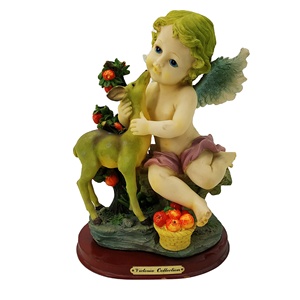 Statua in Resina Stile Artificiale, Figurina Fata Floreale, Artigianato Fatto a Mano e Dipinto a Mano, Personalizzabile, FINE-CRAFTS, Decorazione per la Casa, Amore - Product Image 5