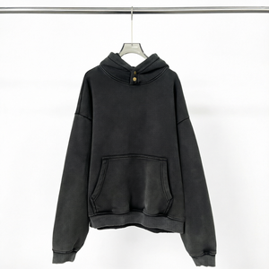 Sudadera con Capucha Extra Grande, Color Sólido, Bolsillo Frontal, Unisex, Informal, Tejido Francés, para Otoño - Product Image 1