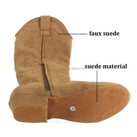 Wildleder-Sohlenstiefel für Damen, Latein-Tanzstiefel, Salsa-Schuhe, lange Aufwärmstiefel, West Coast Swing Swayd Tanzstiefel mit Reißverschluss
