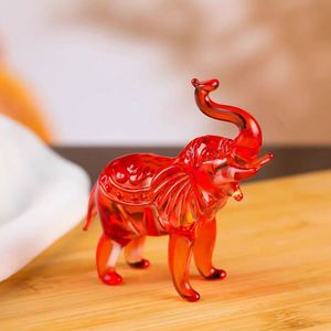 Hbl pha lê thủ công thủy tinh màu đỏ tráng men voi điêu khắc mô phỏng động vật Đồ trang trí cho trang trí phòng nhà - Product Image 5