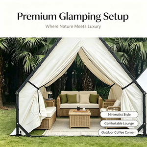 Gazebo de Lujo para Glamping con Estructura de Acero Reforzada para Hoteles y Resorts al Aire Libre, con Toldo de Tela Oxford Impermeable - Product Image 6