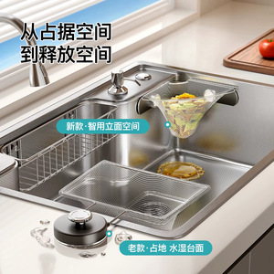 Kitchen Sink Strainer Folding Mesh Drain Basket For Vegetable Food Waste Dishwashing Basin Wall Mounted - Product Image 4