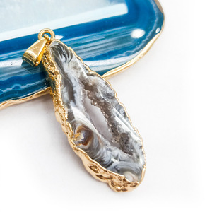 Colgantes de cristal de <span class=keywords><strong>geoda</strong></span> de ágata natural para mujer, joyería - Product Image 2