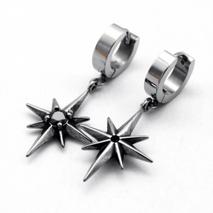 Yunnique Star <b>Drop</b> Earrings Titanium Steel Claw Setting Geometric Design Studs 316 Stainless Steel Titanium Plated Unisex - Product Image 1