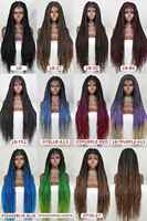 Perruque tressée sans nœuds en dentelle transparente, sans colle, pour vente en gros - Cheveux synthétiques en fibre haute température, résistants à la chaleur, de qualité supérieure