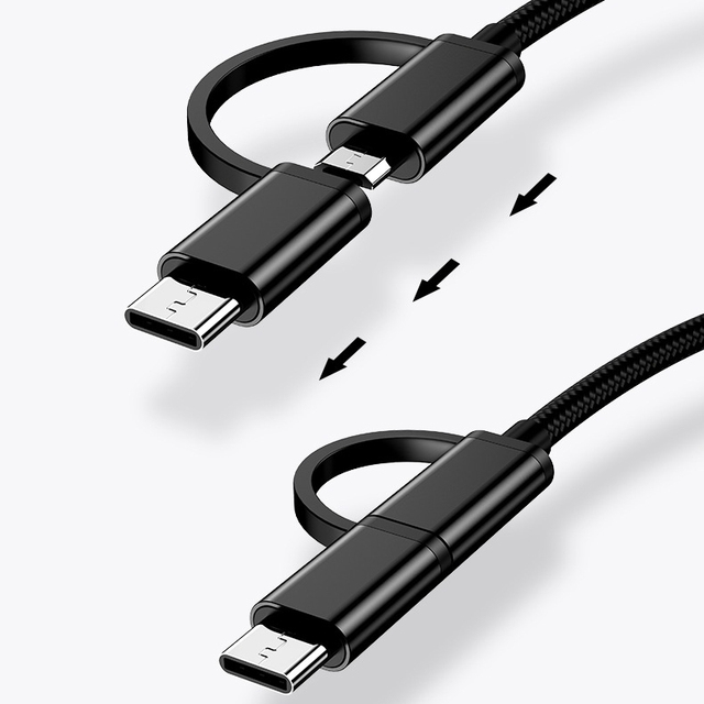 Android Type-c 2-in-1 OTG Adapter Cable Micro Mobile Phone Braided Aluminum Alloy 2-in-1 Universal Adapter