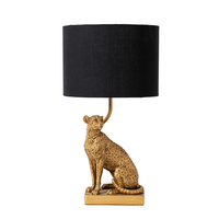 Lampe de table léopard intérieur accrocheur Unique contemporain salon éclairage or Base lampe de bureau Animal résine veilleuse