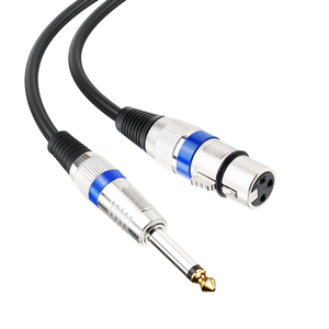 Câble coaxial tressé de 1 m (3,3 pi) pour microphone dynamique, <span class=keywords><strong>XLR</strong></span> mâle vers <span class=keywords><strong>jack</strong></span> stéréo TS <span class=keywords><strong>femelle</strong></span> 6,35 mm, avec gaine en PVC, pour HDTV et haut-parleurs - Product Image 3