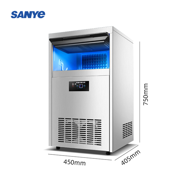 Commercial Ice Maker 335W Stainless Steel Ice Cube Maker Machine 132 lb Ice Making Machine
