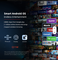 Proyektor LCD Mini Portabel Touyinger Q11W HD 1080P 4K untuk Home Theater Luar Ruangan, Beamer LED Android 12 Smart Movie Cinema