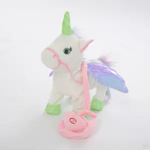 Allogogo CPC Electric Walking Unicorn Plush Talking Toy Unicorn Singing Music Stuffed Toy Children Kids Gift electric unicorn