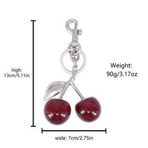 Cherry pendant, personalized creative keychain, retro <b>bag</b> decoration, fruit <b>key</b> <b>ring</b> wholesale, holiday gift. - Product Image 3