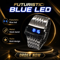Montres STRYVE pour hommes en vente flash, montres de luxe tendance avec bracelet en acier inoxydable, affichage LED, montre sport de haute qualité