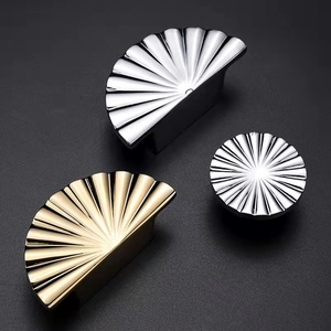 Sunflowers Semicircle Round Solid Brass Knob <strong>Handle</strong> Gold <strong>Silver</strong> Cabinet Drawer Furniture <strong>Cupboard</strong> Creative Knob Pull <strong>Handles</strong> - Product Image 2