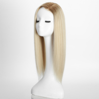 Peluca Estilo Mono Cap Transpirable, Cabello Humano Virgen de Primera Calidad, Suave y Sedoso, Sin Caída, Sin Enredos, Logotipo Personalizado para Mujeres Blancas