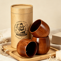 Gobelet en bois massif brûlé à l'intérieur pour whisky, réutilisable, pour bourbon, café, bière, bar, camping, avec logo personnalisé, vente en gros