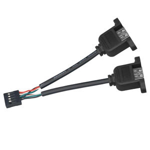Câble répartiteur Utech Dupont 9Pin 2.54mm mâle vers femelle 1 à 2 Y connecteur USB Dupont câble de données pour <span class=keywords><strong>carte</strong></span> mère - Product Image 1
