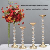 Support de présentation de fleurs de style européen en cristal pour centre de table, décoration de mariage et de fête de la Saint-Valentin