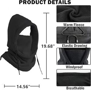 Cagoule coupe-vent <span class=keywords><strong>hiver</strong></span> <span class=keywords><strong>masque</strong></span> facial chaud polaire Ski <span class=keywords><strong>masque</strong></span> pour hommes et femmes temps froid moto vélo cyclisme cache-cou - Product Image 2